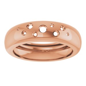 14K Rose Gold Lightweight Dome Ring Mounting Size 9 – image 6