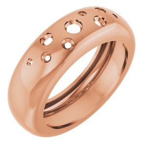14K Rose Gold Lightweight Dome Ring Mounting Size 6 – image 2