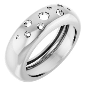 14K White Gold Lightweight Dome Ring Mounting Size 6 – image 2
