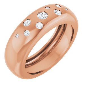 14K Rose Gold Lightweight Dome Ring Mounting Size 6