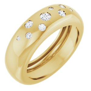 14K Yellow Gold 1/5 CTW Natural Diamond Ring Size 6