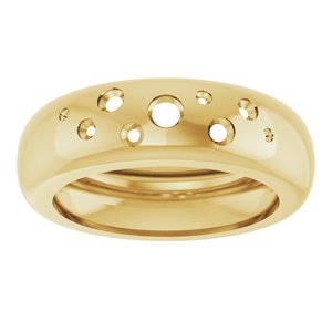 14K Yellow Gold Lightweight Dome Ring Mounting Size 6.5 – image 6