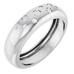 14K White Gold 1/5 CTW Natural Diamond Ring Size 10