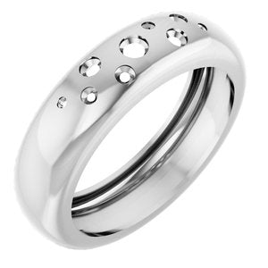 14K White Gold Lightweight Dome Ring Mounting Size 10 – image 2