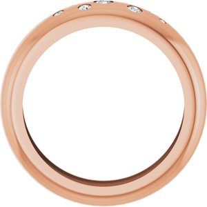 14K Rose Gold 1/5 CTW Natural Diamond Ring Size 10 – image 2