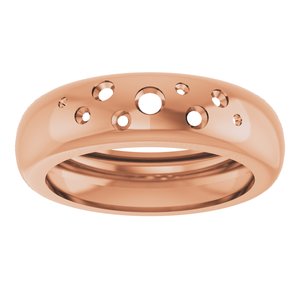 14K Rose Gold Lightweight Dome Ring Mounting Size 8.5 – image 6