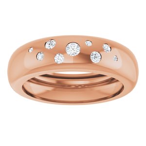 14K Rose Gold 1/5 CTW Natural Diamond Ring Size 8.5 – image 3