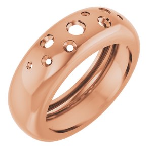 14K Rose Gold Lightweight Dome Ring Mounting Size 5 – image 2