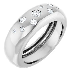 14K White Gold 1/5 CTW Lab-Grown Diamond Ring Size 5