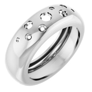 14K White Gold Lightweight Dome Ring Mounting Size 5 – image 2