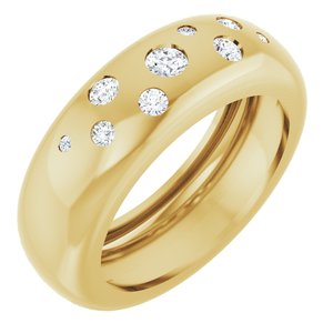 14K Yellow Gold 1/5 CTW Natural Diamond Ring Size 5