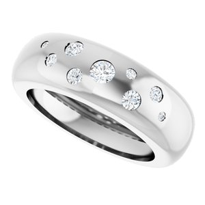 14K White Gold Lightweight Dome Ring Mounting Size 5 – image 8