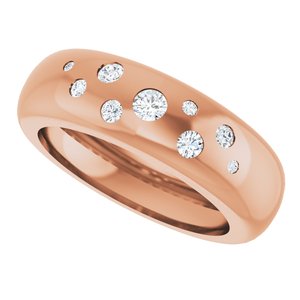 14K Rose Gold 1/5 CTW Natural Diamond Ring Size 6.5 – image 5