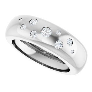 14K White Gold Lightweight Dome Ring Mounting Size 5.5 – image 8