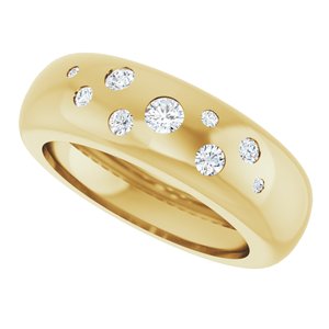 14K Yellow Gold 1/5 CTW Natural Diamond Ring Size 5.5 – image 5
