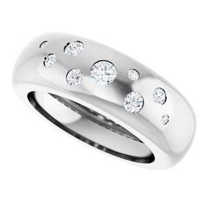 14K White Gold Lightweight Dome Ring Mounting Size 4 – image 8