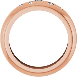 14K Rose Gold 1/5 CTW Natural Diamond Ring Size 8.5 – image 2