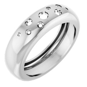 14K White Gold Lightweight Dome Ring Mounting Size 8.5 – image 2