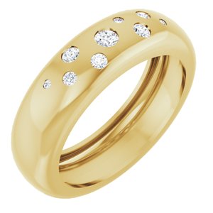 14K Yellow Gold 1/5 CTW Natural Diamond Ring Size 8.5