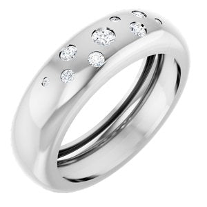14K White Gold 1/5 CTW Natural Diamond Ring Size 8.5