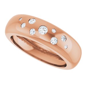 14K Rose Gold Lightweight Dome Ring Mounting Size 8 – image 8