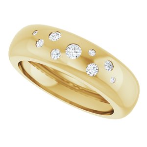 14K Yellow Gold Lightweight Dome Ring Mounting Size 8 – image 8