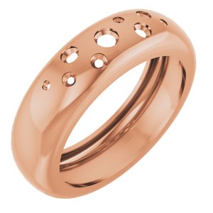 14K Rose Gold Lightweight Dome Ring Mounting Size 8 – image 2