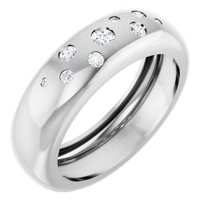 14K White Gold 1/5 CTW Natural Diamond Ring Size 8