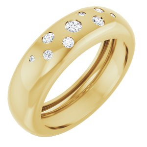 14K Yellow Gold Lightweight Dome Ring Mounting Size 8