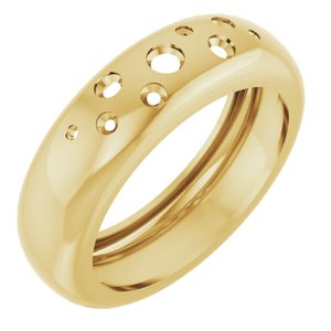 14K Yellow Gold Lightweight Dome Ring Mounting Size 8 – image 2
