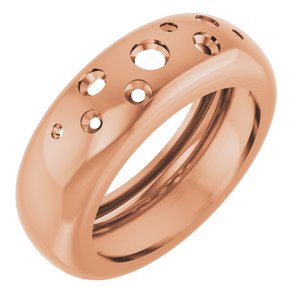 14K Rose Gold Lightweight Dome Ring Mounting Size 4.5 – image 2