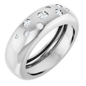 14K White Gold 1/5 CTW Natural Diamond Ring Size 5.5