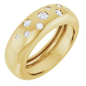 14K Yellow Gold 1/5 CTW Lab-Grown Diamond Ring Size 5.5