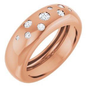 14K Rose Gold 1/5 CTW Lab-Grown Diamond Ring Size 5.5