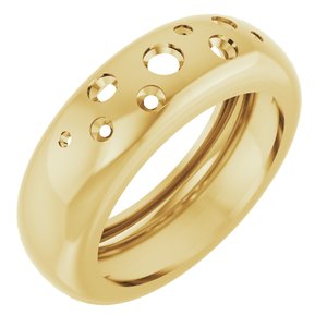 14K Yellow Gold Lightweight Dome Ring Mounting Size 5.5 – image 2