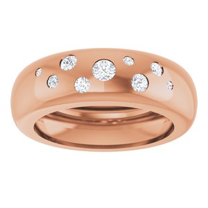 14K Rose Gold 1/5 CTW Natural Diamond Ring Size 5.5 – image 3