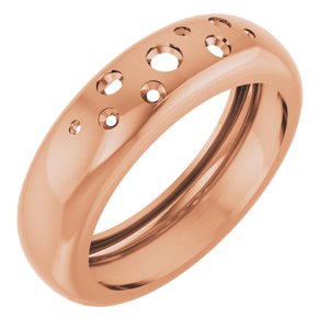 14K Rose Gold Lightweight Dome Ring Mounting Size 9.5 – image 2