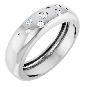 14K White Gold 1/5 CTW Lab-Grown Diamond Ring Size 9.5