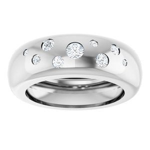 14K White Gold Lightweight Dome Ring Mounting Size 4 – image 5