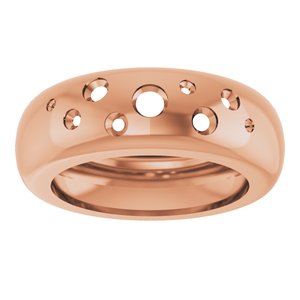 14K Rose Gold Lightweight Dome Ring Mounting Size 4 – image 6