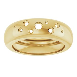 14K Yellow Gold Lightweight Dome Ring Mounting Size 7 – image 6