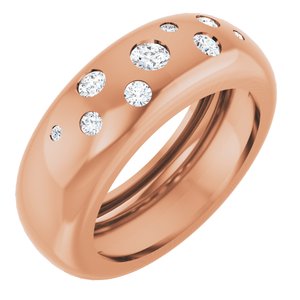 14K Rose Gold 1/5 CTW Lab-Grown Diamond Ring Size 4