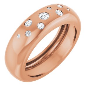 14K Rose Gold 1/5 CTW Natural Diamond Ring Size 7