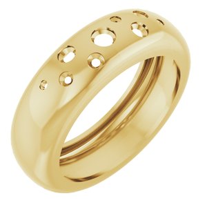 14K Yellow Gold Lightweight Dome Ring Mounting Size 7 – image 2
