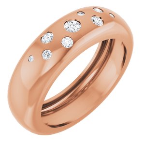 14K Rose Gold 1/5 CTW Natural Diamond Ring Size 7.5