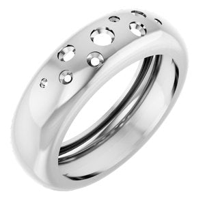 14K White Gold Lightweight Dome Ring Mounting Size 7.5 – image 2