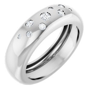 14K White Gold 1/5 CTW Natural Diamond Ring Size 7.5