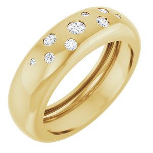 14K Yellow Gold 1/5 CTW Natural Diamond Ring Size 7.5