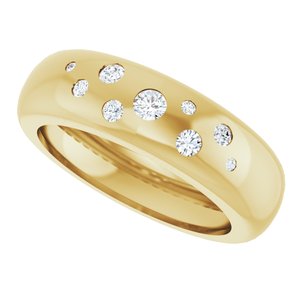 14K Yellow Gold 1/5 CTW Natural Diamond Ring Size 7.5 – image 5