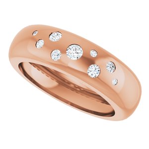 14K Rose Gold 1/5 CTW Natural Diamond Ring Size 7.5 – image 5